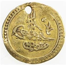 TURKEY: Mustafa IV, 1807-1808, AV 1/4 sultani (0.71g), Kostantiniye, AH1222 year 2. VF