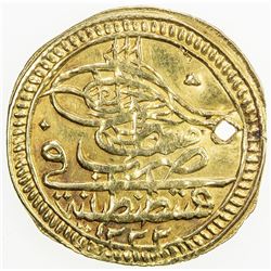 TURKEY: Mustafa IV, 1807-1808, AV zeri mahbub (2.36g), Kostantiniye, AH1222 year 1. VF-EF