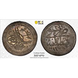 TURKEY: Mahmud II, 1808-1839, AR 20 para, Kostantiniye, AH1223 year 30. PCGS MS65