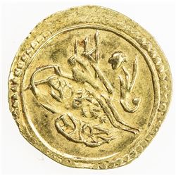 TURKEY: Mahmud II, 1808-1839, AV rubiye (0.81g), Kostantiniye, AH1223 year 4. EF-AU