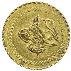 TURKEY: Mahmud II, 1808-1839, AV rubiye (0.79g), Kostantiniye, AH1223 year 8. EF