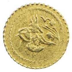 TURKEY: Mahmud II, 1808-1839, AV rubiye (0.78g), Kostantiniye, AH1223 year 10. EF