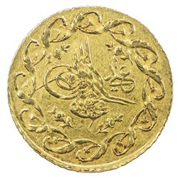 TURKEY: Mahmud II, 1808-1839, AV mahmudiye (1.59g), Kostantiniye, AH1223 year 27. EF