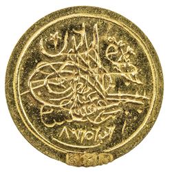 TURKEY: Mahmud II, 1808-1839, AV jeweler's piece (0.26g), Kostantiniye, AH"1223" year "21". UNC