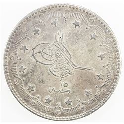 TURKEY: Abdul Aziz, 1861-1876, AR 20 kurush, Kostantiniye, AH1277 year 15. AU