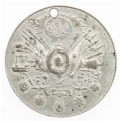 TURKEY: Abdul Hamid II, 1876-1909, AR medal (5.04g), AH1308. EF