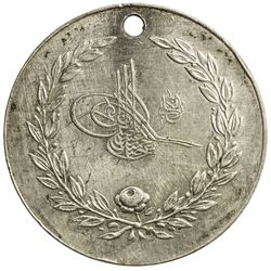 TURKEY: Abdul Hamid II, 1876-1909, AR medal, AH1314. EF