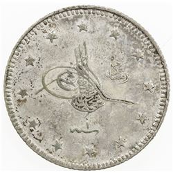 TURKEY: Mehmet V, 1909-1918, AR 2 kurush, Bursa, AH1327 year 1. AU