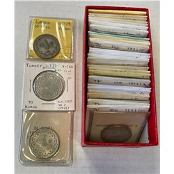 TURKEY: Mehmet V, 1909-1918, LOT of 37 ten kurush coins