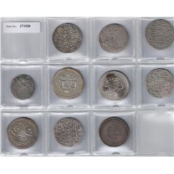 TURKEY: LOT of 10 large silver coins