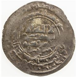 SAMANID: Mansur I, 961-976, AR dirham (3.53g), Rasht, AH35(7). VF-EF