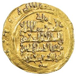 GREAT SELJUQ: Sanjar, 1118-1157, AV dinar (3.11g), Nishapur, AH513. VF-EF