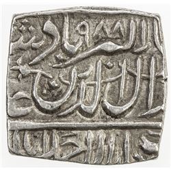 MUGHAL: Akbar I, 1556-1605, AR square rupee (11.42g), Ahmadabad, AH988. EF