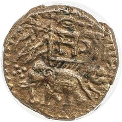 BARODA: Sayaji Rao II, 1819-1847, AE paisa, Amreli, AH1256. PCGS AU