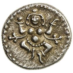 MYSORE: Krishna Raja Wodeyar, 1799-1868, AR 1/4 rupee (pavali) (2.84g), Mahisur (Mysore), AH1245. VF