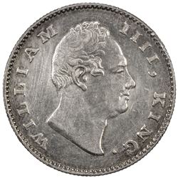 BRITISH INDIA: William IV, 1830-1837, AR 1/2 rupee, 1835(b). EF