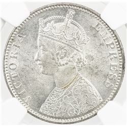 BRITISH INDIA: Victoria, Empress, 1876-1901, AR rupee, 1900-B. NGC MS63