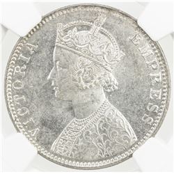 BRITISH INDIA: Victoria, Empress, 1876-1901, AR rupee, 1901-B. NGC MS64