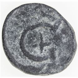 TRANQUEBAR: Christian IV, 1620-1648, lead kas (3.48g), 1645. F-VF