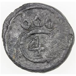 TRANQUEBAR: Christian IV, 1620-1648, lead kas (3.80g), ND. VF