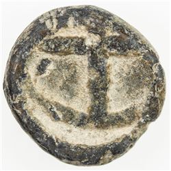 TRANQUEBAR: Christian IV, 1620-1648, lead kas (1.88g), ND. VF