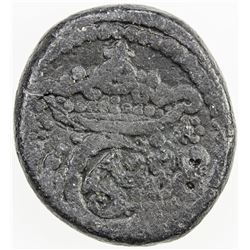 TRANQUEBAR: Christian V, 1670-1699, lead 2 kas (4.28g), 1688. VF