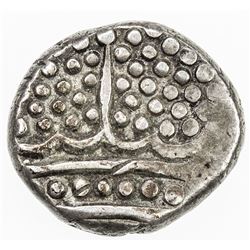 FRENCH INDIA: Louis XV, 1715-1774, AR fanon (1.49g), ND (1760). VF