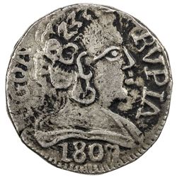 GOA: Joao VI, regent, 1799-1816, AR rupia (11.02g), 1807. VF