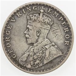 CHOPMARKED COINS: INDIA (BRITISH): George V, 1910-1936, AR rupee, 1917(c). VF