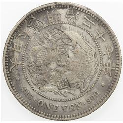 CHOPMARKED COINS: JAPAN: Meiji, 1868-1912, AR yen, year 27 (1894). VF