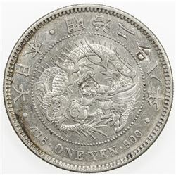 CHOPMARKED COINS: JAPAN: Meiji, 1868-1912, AR yen, year 28 (1895). AU