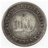 Image 2 : CHOPMARKED COINS: STRAITS SETTLEMENTS: Victoria, 1867-1901, AR 10 cents, 1879-H. F