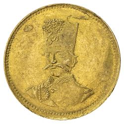 IRAN: Nasir al-Din Shah, 1848-1896, AV 2000 dinars (0.59g), Tehran, AH1297. UNC