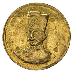 IRAN: Nasir al-Din Shah, 1848-1896, AV 2000 dinars (0.56g) (Tehran), AH1301. EF