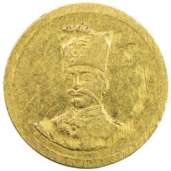 IRAN: Nasir al-Din Shah, 1848-1896, AV 2000 dinars (0.56g) (Tehran), AH1301. AU