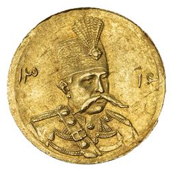 IRAN: Muzaffar al-Din Shah, 1896-1907, AV 5000 dinars, Tehran, AH1316. AU