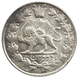 IRAN: Ahmad Shah, 1909-1925, AR 2 qiran, Tehran, AH1329. UNC