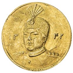IRAN: Ahmad Shah, 1909-1925, AV 5000 dinars (1.47g), AH1332. AU