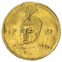 IRAN: Ahmad Shah, 1909-1924, AV 5000 dinars, AH1335. EF