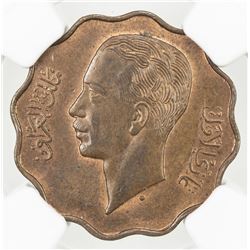 IRAQ: Ghazi I, 1933-1939, AE 4 fils, 1938/AH1357. NGC MS63