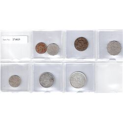 IRAQ: Faisal II, 1939-1958, SET of 7 coins dated 1955/AH1372