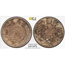 JAPAN: Meiji, 1868-1912, AR 10 sen, year 10 (1877). PCGS MS64