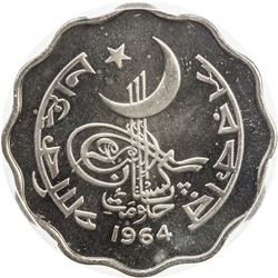 PAKISTAN: Islamic Republic, 10 paisa, 1964. PCGS PF