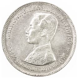 THAILAND: Rama V, 1868-1910, AR baht, ND (1876-1900). EF