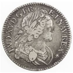 FRANCE: Louis XV, 1715-1774, AR ecu de France-Navarre, Montpellier, 1718-N. F-VF