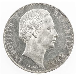 BAVARIA: Ludwig II, 1864-1886, AR thaler, 1870. BU