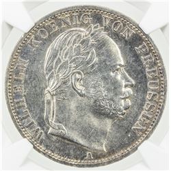 PRUSSIA: Wilhelm I, 1861-1888, AR thaler, 1866-A. NGC MS63