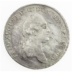 SAXONY: Friedrich August III, 1763-1806, AR 1/3 thaler, 1780. EF-AU