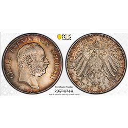 SAXONY: Georg, 1902-1904, AR 2 mark, 1903-E. PCGS MS65
