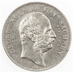 SAXONY: Friedrich August III, 1904-1918, AR 2 mark, 1904-E. AU